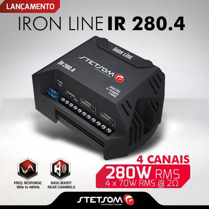 módulo amplificador stetsom ir 280 4 280 rms iron line 4 canais 11