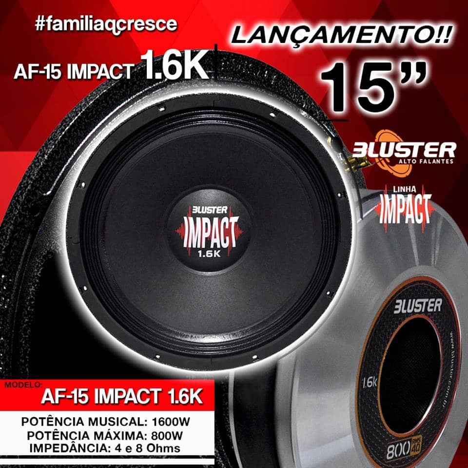 alto falante woofer bluster 800w rms 1 6k 15 polegadas 2