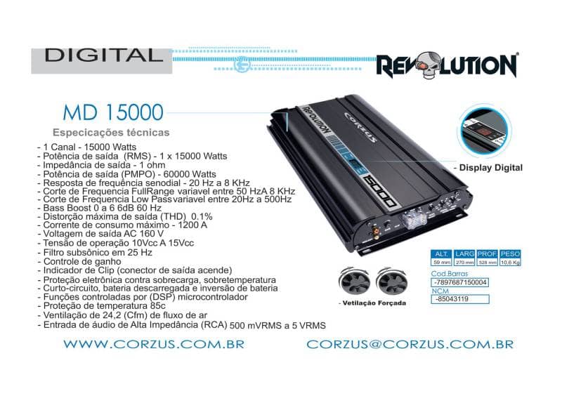 Pioneer DEH X8580 2 módulo amplificador corzus md 15000 rms revolution 1 ohm